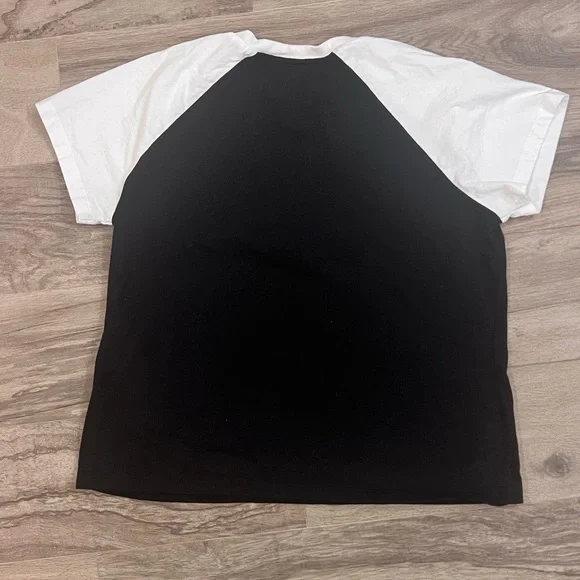 Maje Black and White Crystal Embellished Short Sleeve Tee - Picture 3 of 4